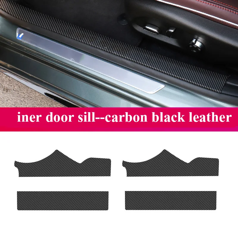 Voor Cadillac Ct5 Ct6 Ct4 Xts Xt5 Xt6 Atsl Interieuraccessoires Lederen Koolstofvezel Sticker Deur Anti Kick Cover Bescherming Mat