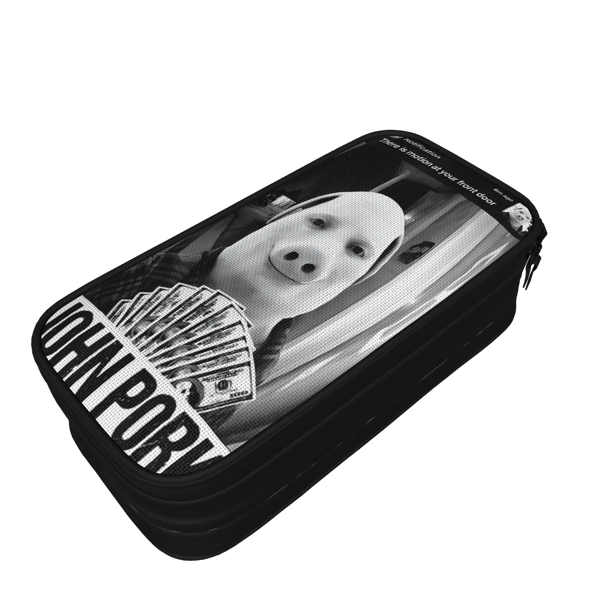 John Pork Motion at Your Front Door Doorbell Meme with Money Pencil Case Pencil Bag Boys Canvas Fashion School Pencil Cases