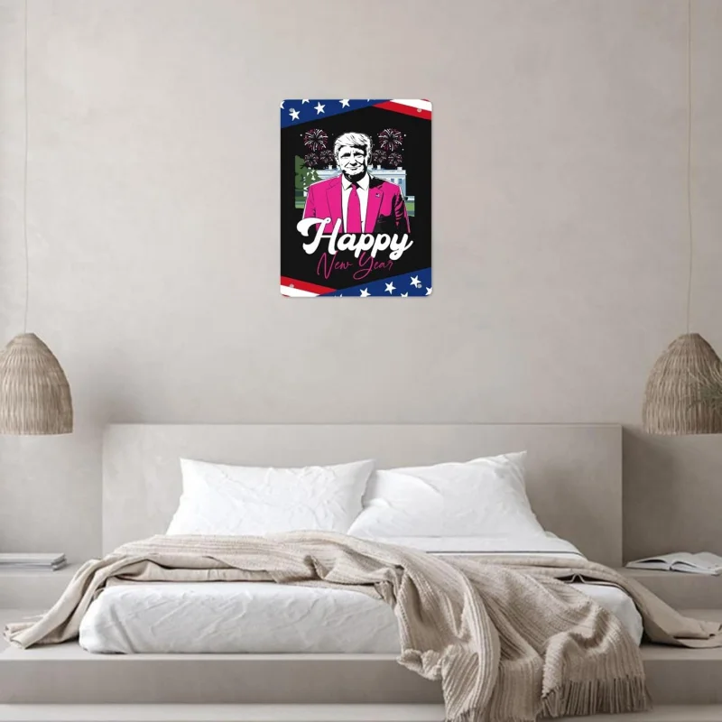 Trump Nieuwjaar 2025 Nieuwe President Retro Logo Slaapkamer Bar Club Wanddecoratie Ijzeren Plaat Schilderij 30x20x2 cm