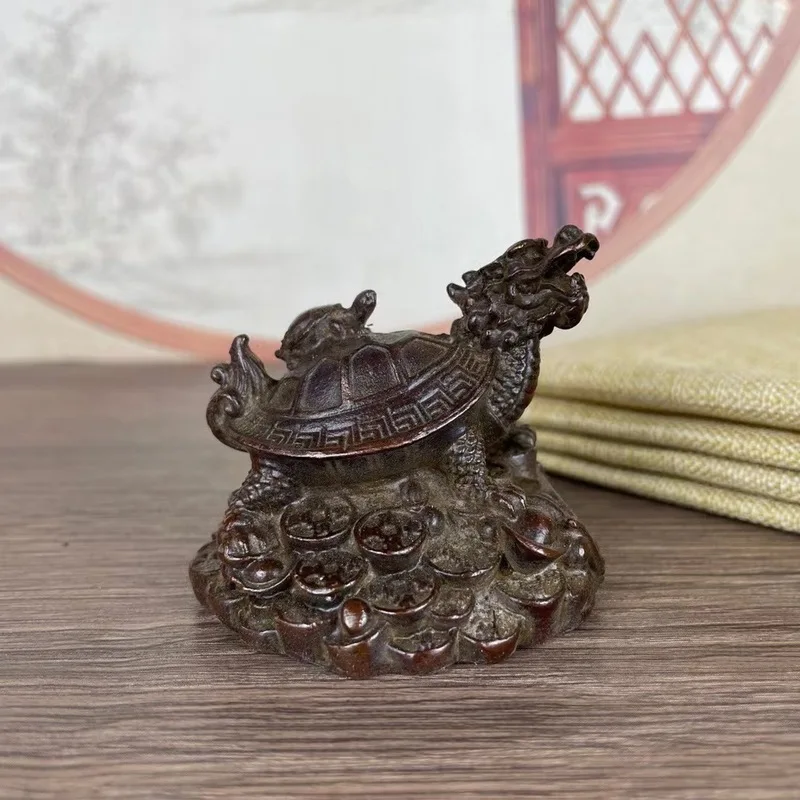Dragon Turtle Figurine Mother and Child Turtle Dragon Head Turtle Turtle Dragon Presenting Treasures Home Living Room TV Cabinet