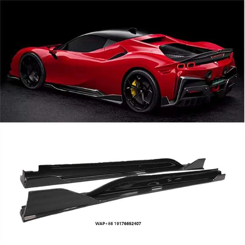 Hot Selling Series SF90 Dry Carbon Material Side Skirt Suitable SF90 LANOUT Style Carbon Fiber Extended Side Skirt