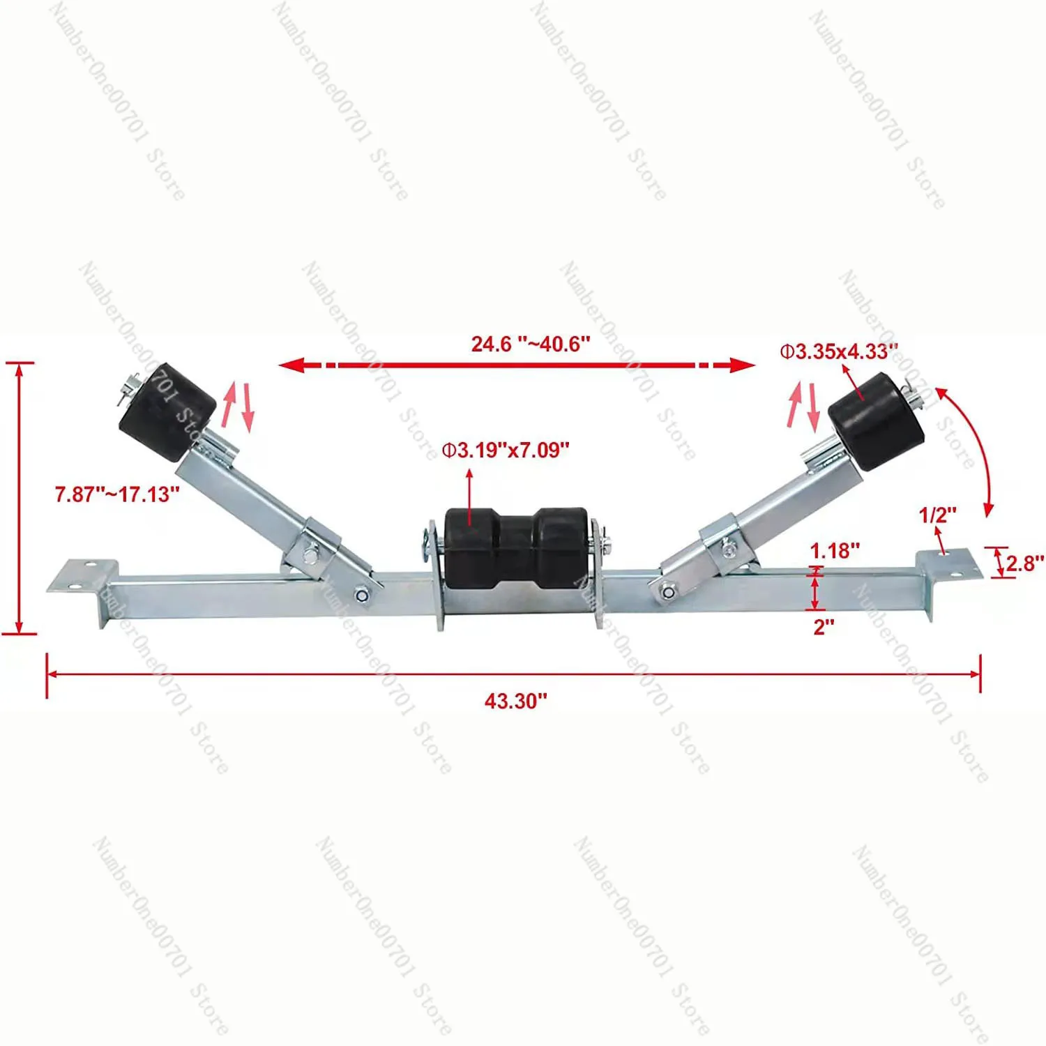 European Style Trailer Support Stand, Wheel Roller & Maintenance Jack for Caravan & Boat