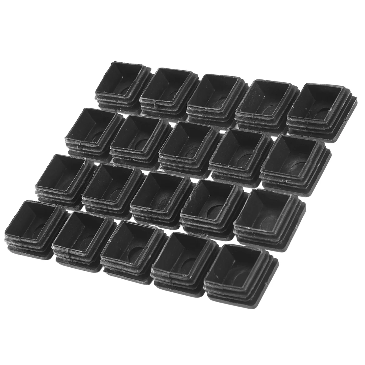 20 Pcs Plastic Square Blanking End Caps Tube Inserts 25mm x 25mm