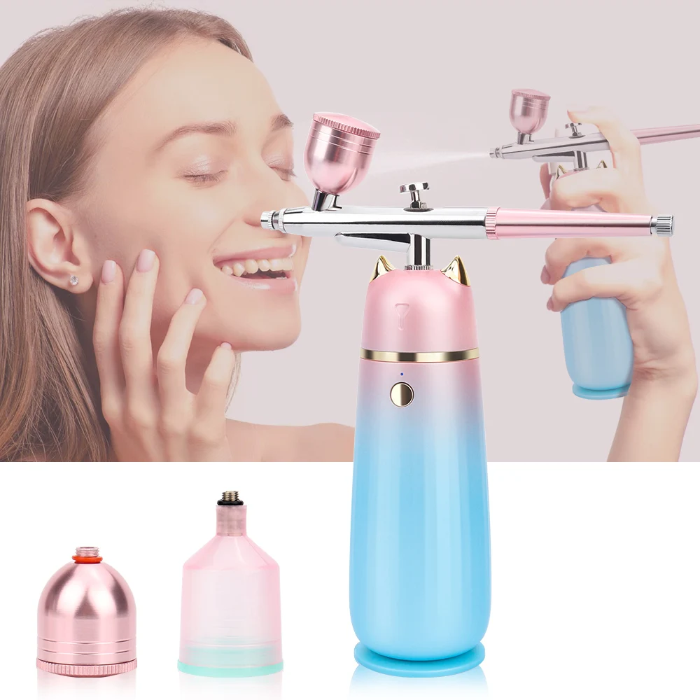 Aérographe facial avec brumisateur, machine de beauté, injection d\'eau et d\'oxygène, hydrater la peau, rajeunir, compresseur, pulvérisateur facial