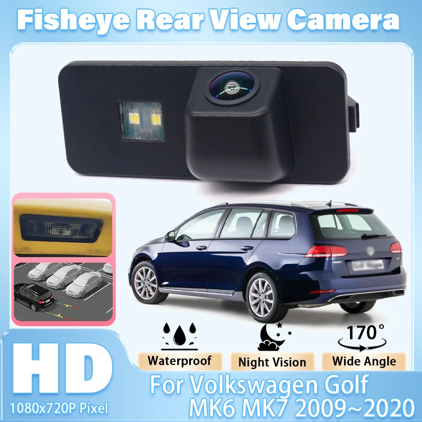 

Автомобильная камера CCD HD 1080x720P для Volkswagen Golf MK6 MK7 2009 ~ 2020, видеомонитор заднего вида для парковки, водонепроницаемая резервная камера ночного видения