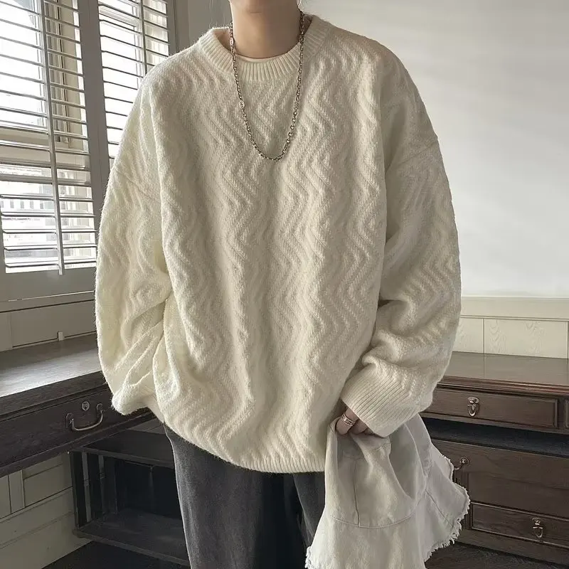 

Oversized Sweater Vintage Cable Knit Long Sleeve Women Heavy Crewneck Pullover