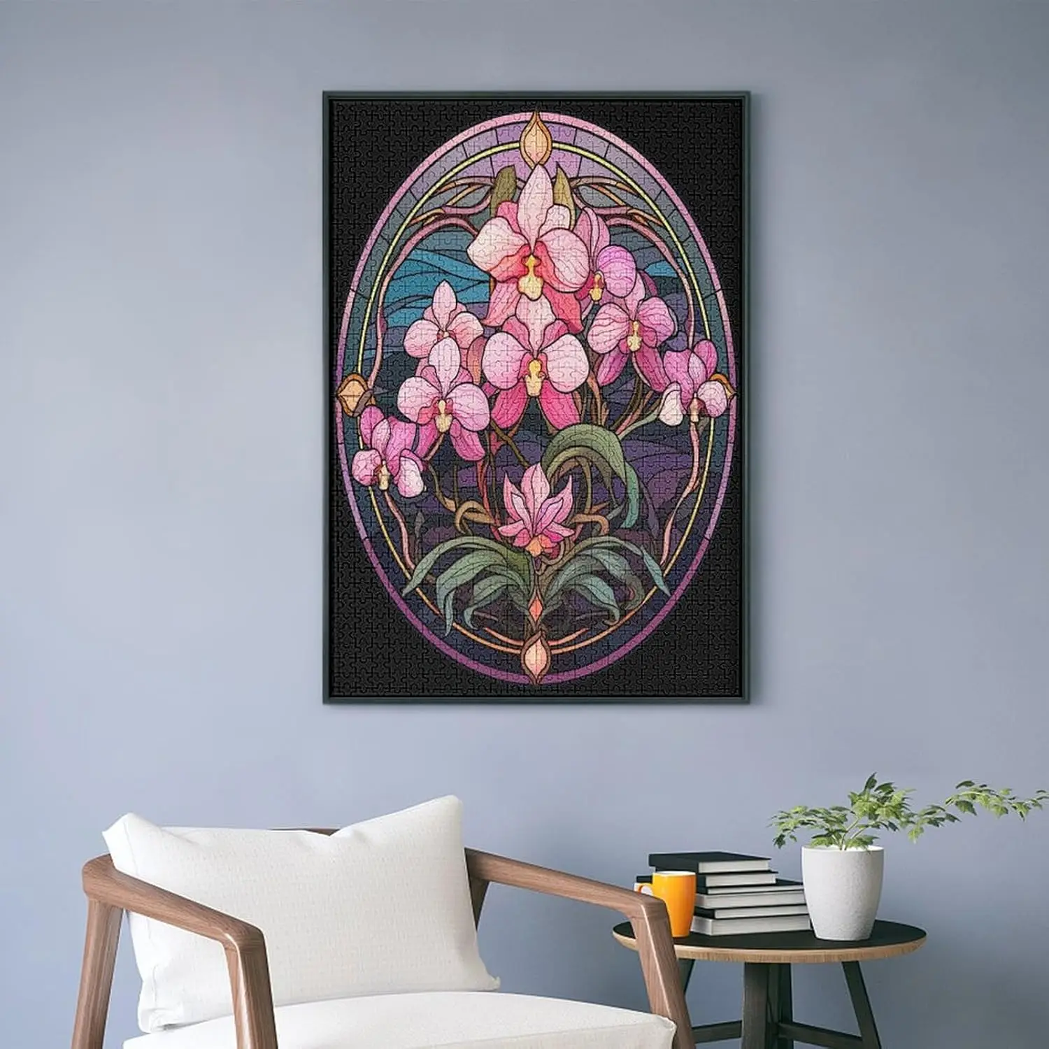 Pink Flower Colored Window Wooden Puzzle 1000/500/300pcs for Jigsaw Puzzle Bedroom Gameroom Livingroom Home Decor Birthday Gift
