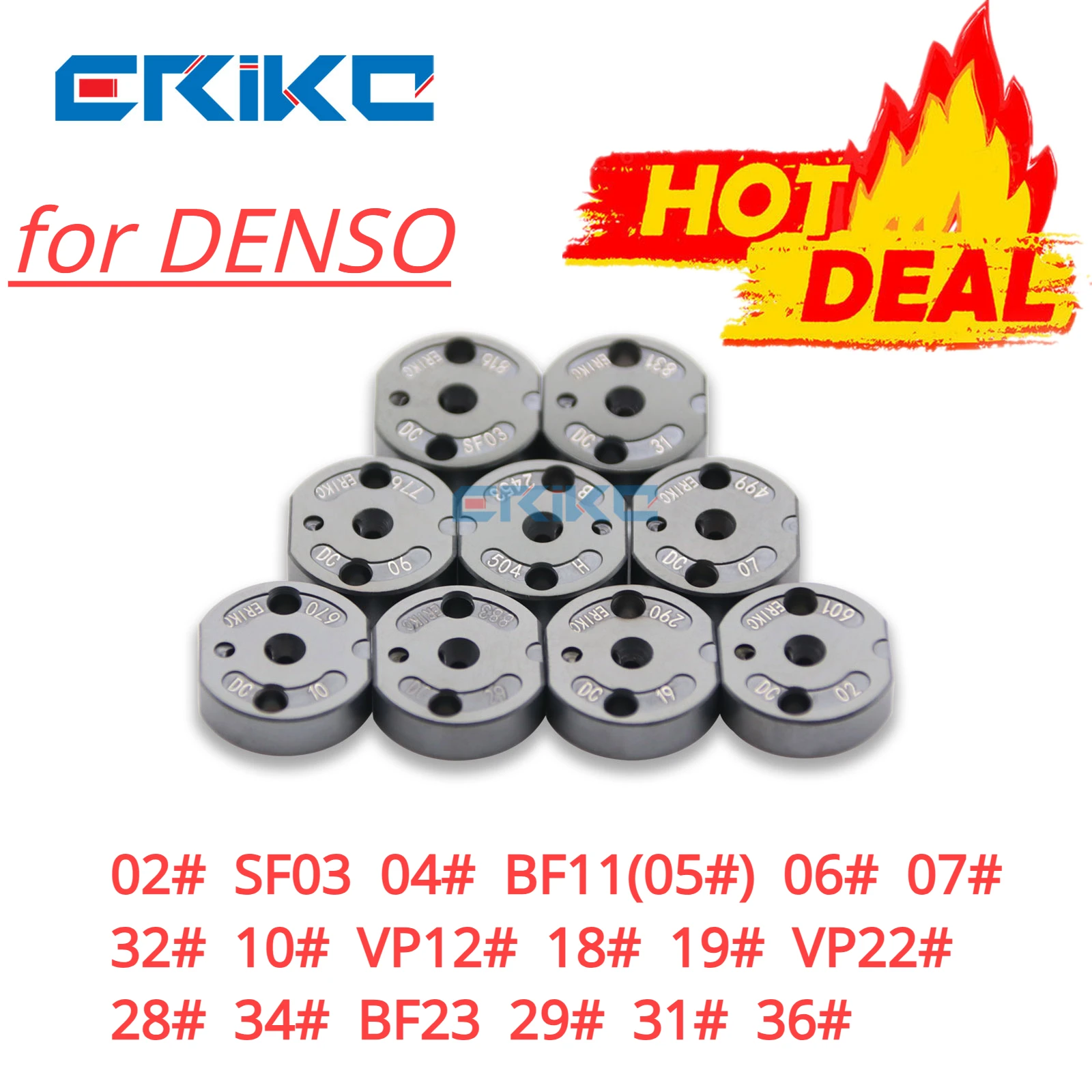 02# 04# 05# 06# 07# 10# 18# 19# 29# Control Valve Plate 31# 32# 36# Common Rail Injector Valve Orifice Plate for Denso Nozzle