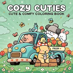 COSY CUTIES Vet-gemakkelijke patronen Kleurboek voor volwassenen Leuk tekenboek Perfect cadeau voor feest en verjaardag