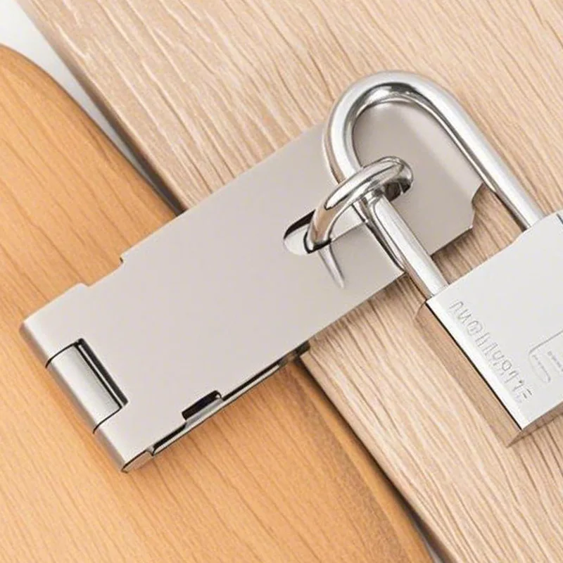 Stainless Steel Lock Buckle Door Latch Bolt Hasp Old-fashioned Door Lock Padlock Door Nose Cabinet Door Wooden Door Lock Tag Ins