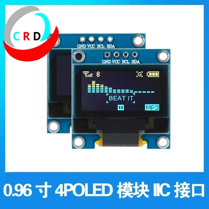 Changruida 0.96 inch oled LCD screen 128x64 serial port ssd1306 parallel port screen 4-pin module iic oled display  lcd display