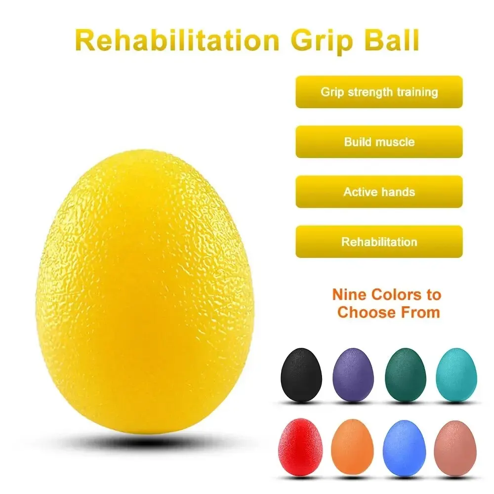 Silicone Hand Grip Ball Egg Men Women Gym Fitness Finger Heavy Exerciser Strength Muscle Recovery Gripper Trainer