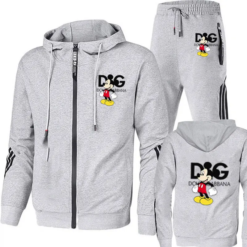 جديد ديزني ميكي ماوس مجموعة رياضية غير رسمية الرجال الخريف جاكيت زيبرا + فستان أطفال مع سروال داخلي 2 قطعة مجموعة الرجال التخسيس موضة الرجال الشارع ث