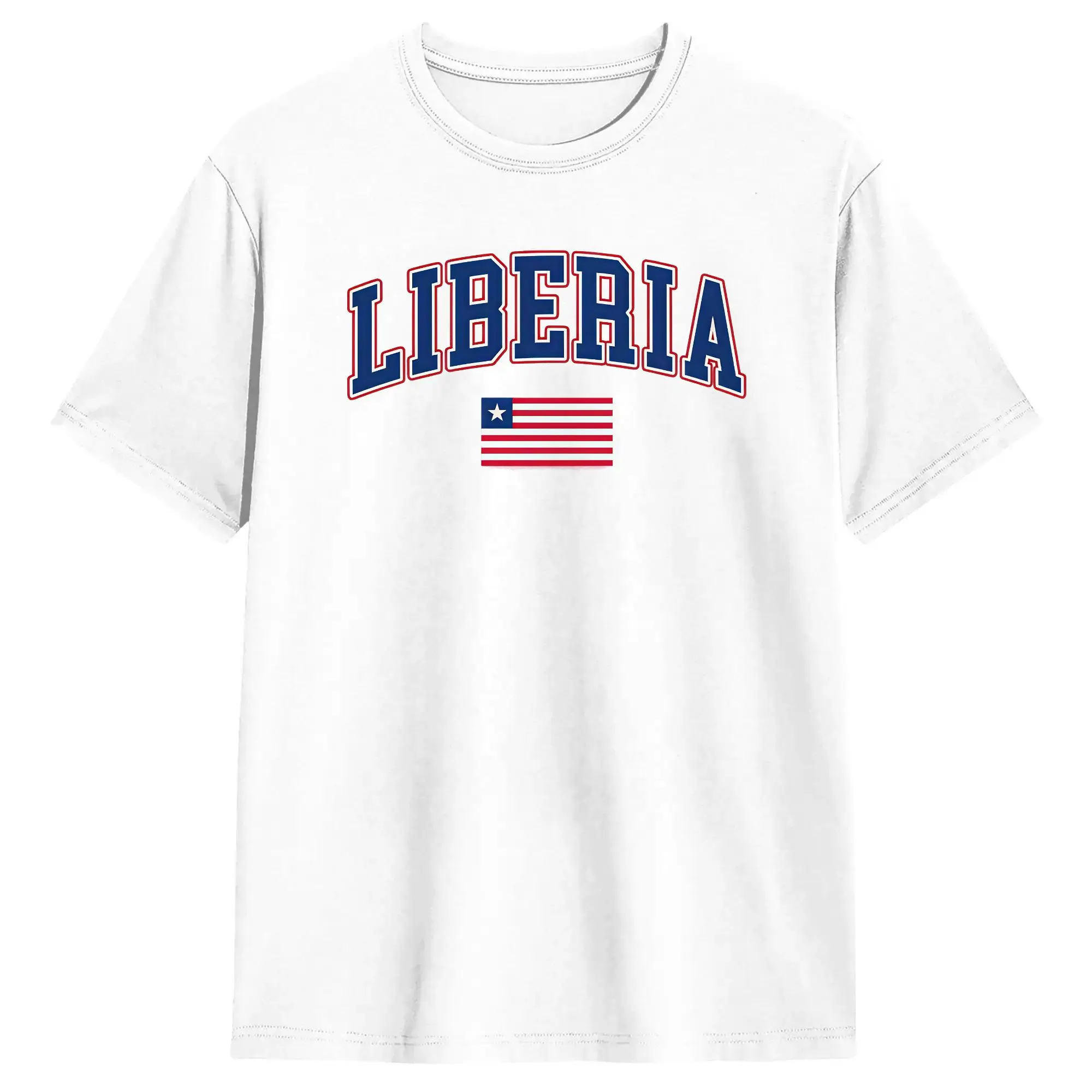 Casual T-Shirt Summer Liberia Independence Day Leisure T-Shirts  100 Cotton T Shirt for Man Awesome Plus Size Short Sleeve Tees