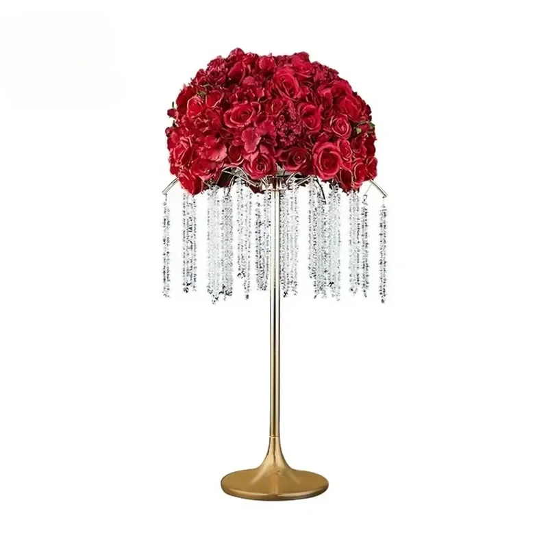 for Modern Gold Luxury Wrought Iron Acrylic Flower Stand for Wedding Parties Hotels or Home Decoration New Arrivals