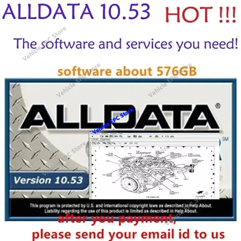 2026 Alldata 10.53 Automotive Diagnostic Software provides all data technical support for cars and trucks with wiring diagrams