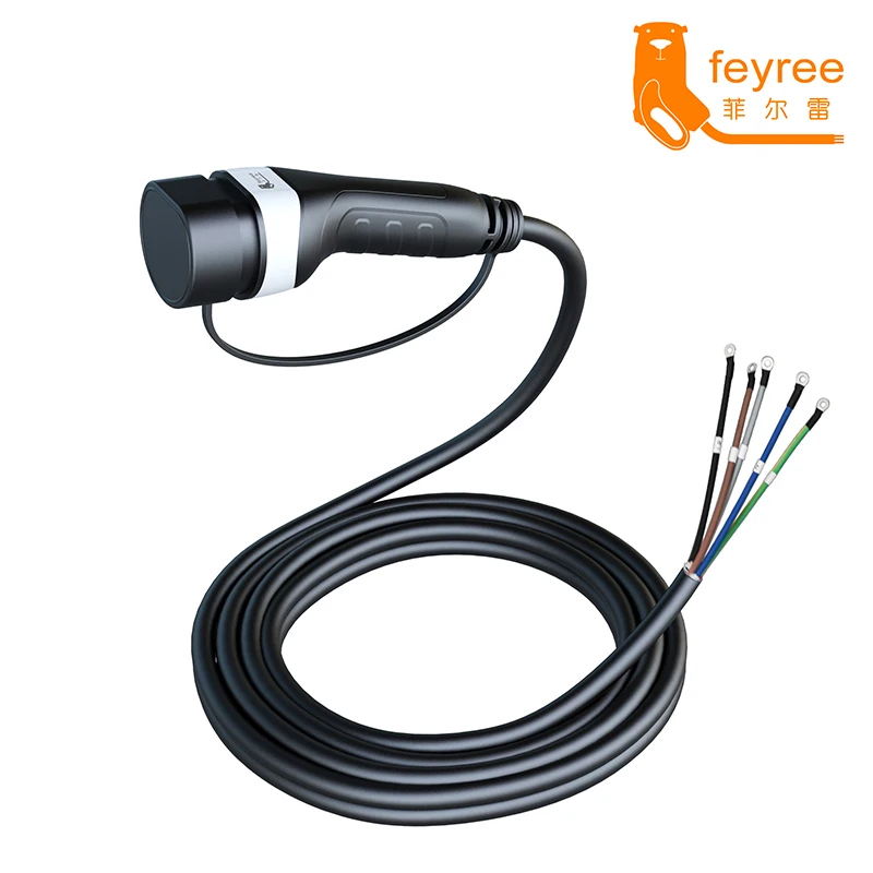 feyree EV Charger Type2 Female Car side 5m Cable 32A 8KW 1Phase Car Charging Station 3Phase 11KW22KW IEC62196-2 for Electric Car