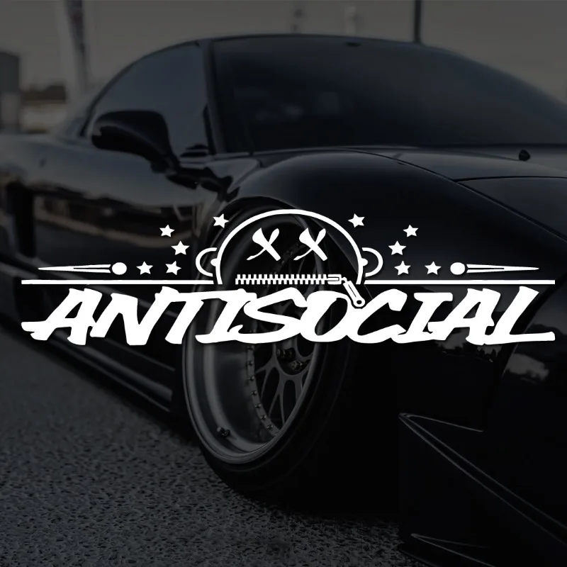 JDM rear window car decal windshield sticker banner rocker side rear window antisocial night runner accessories modification