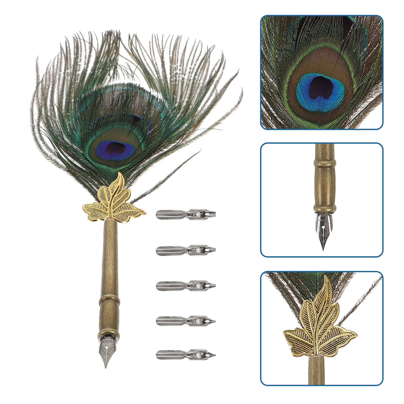 

Набор перьевых ручек (1 комплект): металлическая ручка-перо с пятью сменными наконечниками. Идеально для подарка на день рождения, для бизнеса, школы, офиса, каллиграфии.