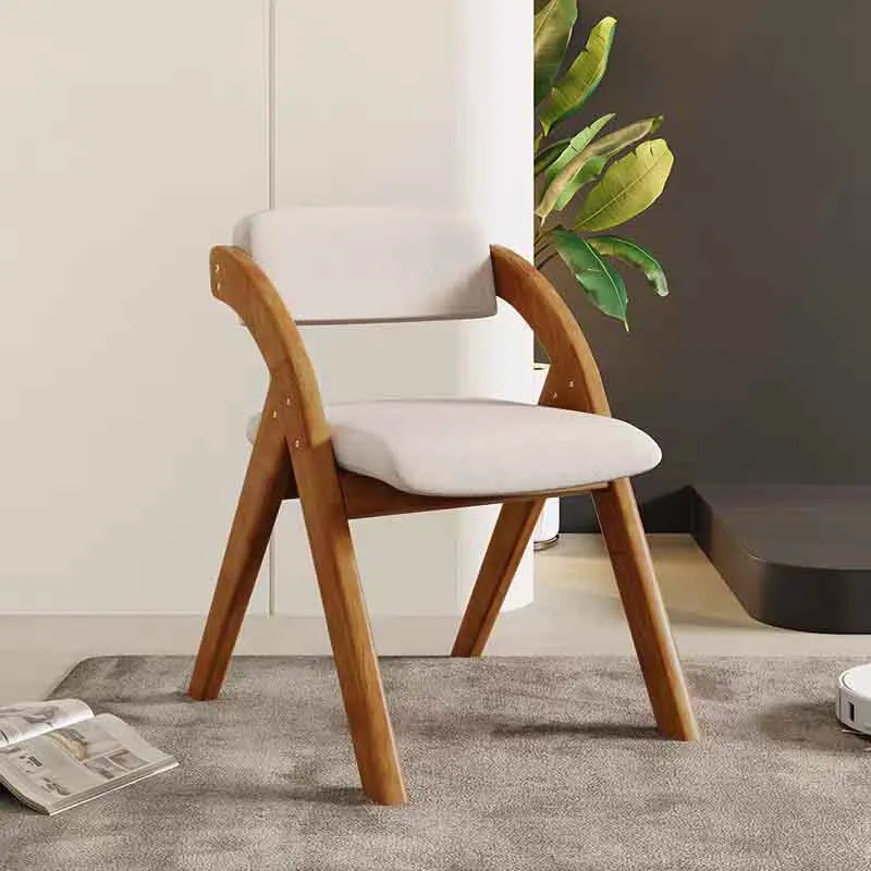 Solid Wood Folding Chair Living Room Backrest Chair Creative Dining Chairs Modern Office Chairs Nordic Furniture Leisure Seat