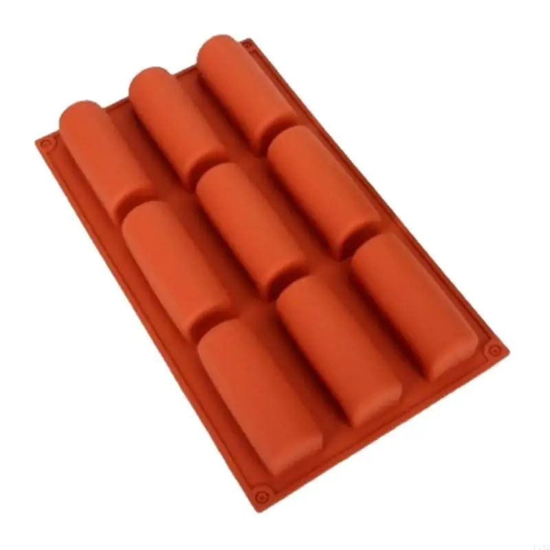 F19B 9 Hole Silicone Mold Cake Tray Candy Chocolate Gumpaste Moulds Semi-Cylindrical Strip DIY Fondant Mousse Cake Mold