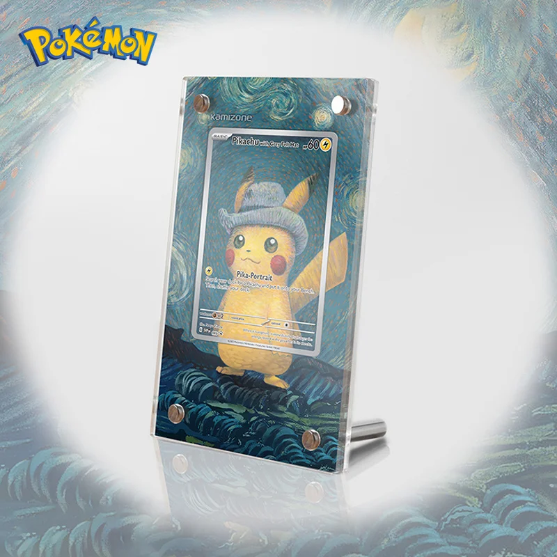 Pokemon DIY Van Gogh Museum Pikachu Charizard Acrylic Card Brick Photo Frame Display Stand PTCG Kids Gifts Toy Not Include Cards