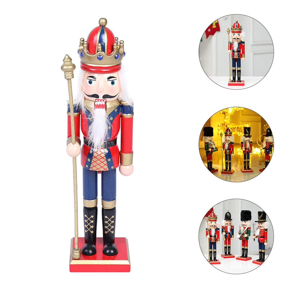 

1Pcs Nutcracker Scene Ornament High Quality Cloth Wood Festive Decorations Kids Adults Favorite Walnut Soldier Adorn