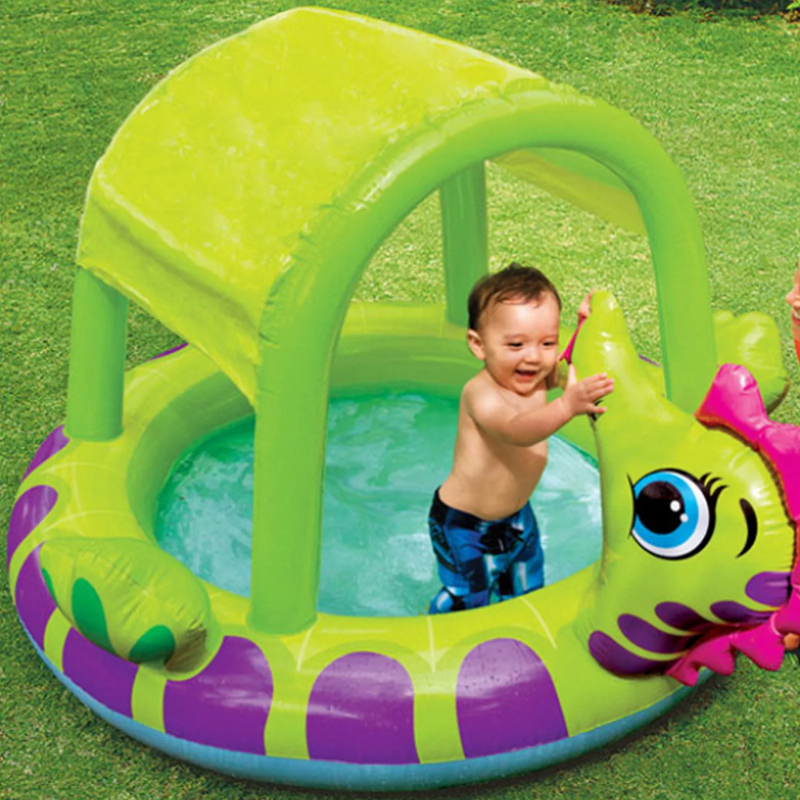 

Seahorse Shading Inflatable Paddling Swimming Pool Kid Sprinkler Pool Summer Outdoor Patio Inflatable Bath Tub Water Party Toys