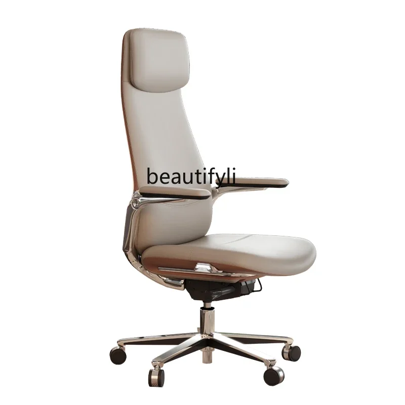 

Executive Chair Study Home Leather Office Ergonomic Computer Chair Backrest Swivel Chair Comfortable Long Sitting and Reclining