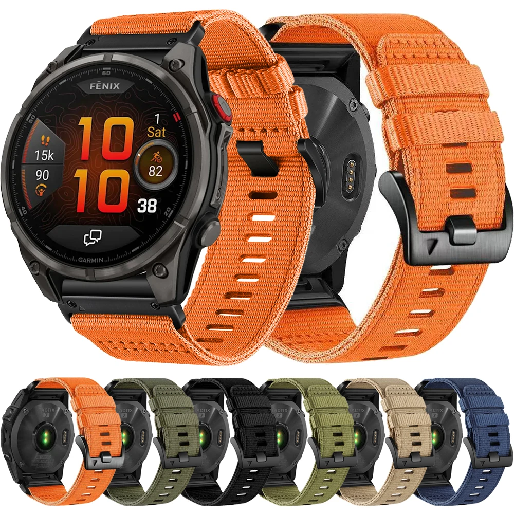 QuickFit 26 مللي متر 22 مللي متر حزام النايلون ل Garmin Fenix 8 Pro 51 مللي متر Fenix 7 7X Pro 6 6X إندورو 3 2 Tactix 8 غريزة 3 حزام الساعات سوار