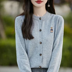 2025 autumn/winter cardigan women's cashmere cardigan women's cashmere knitted jacket new sweater cardigan