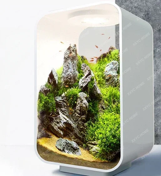 

Betta Tank Гостиная Маленький экологический рыбный глобус Профессиональный супер белый прозрачный стеклянный акриловый настольный аквариум для рыбы