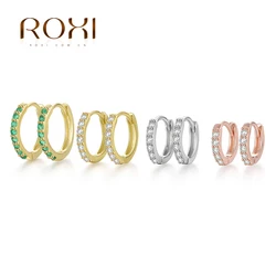Roxi 925 Sterling Silver Earrings For Women/Men Small Hoop Earrings Ear Bone aros Tiny Ear Nose Ring Girl aretes ear hoops A30