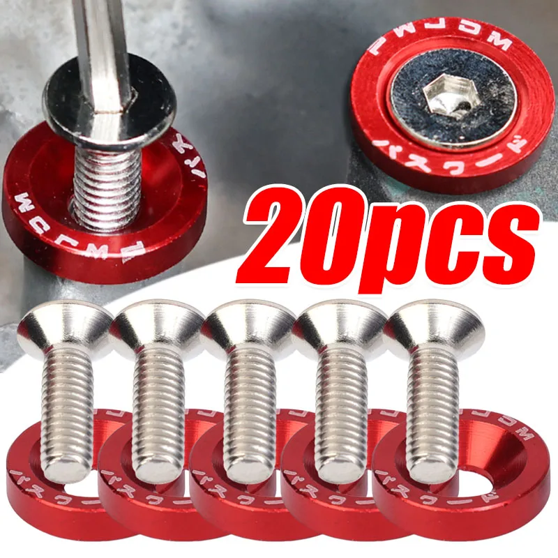 

Автомодификация, проставки, винты, шайбы для крыльев JDM, болт M6, бампер, алюминиевые винты с потайной головкой двигателя, шестигранные крепежные детали Honda