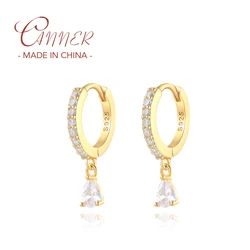 Hoop Earrings 925 Sterling Silver Bling Colorful Zircon Circle Earring For Lovers' Valentine's Day Gifts Piercing Pendientes