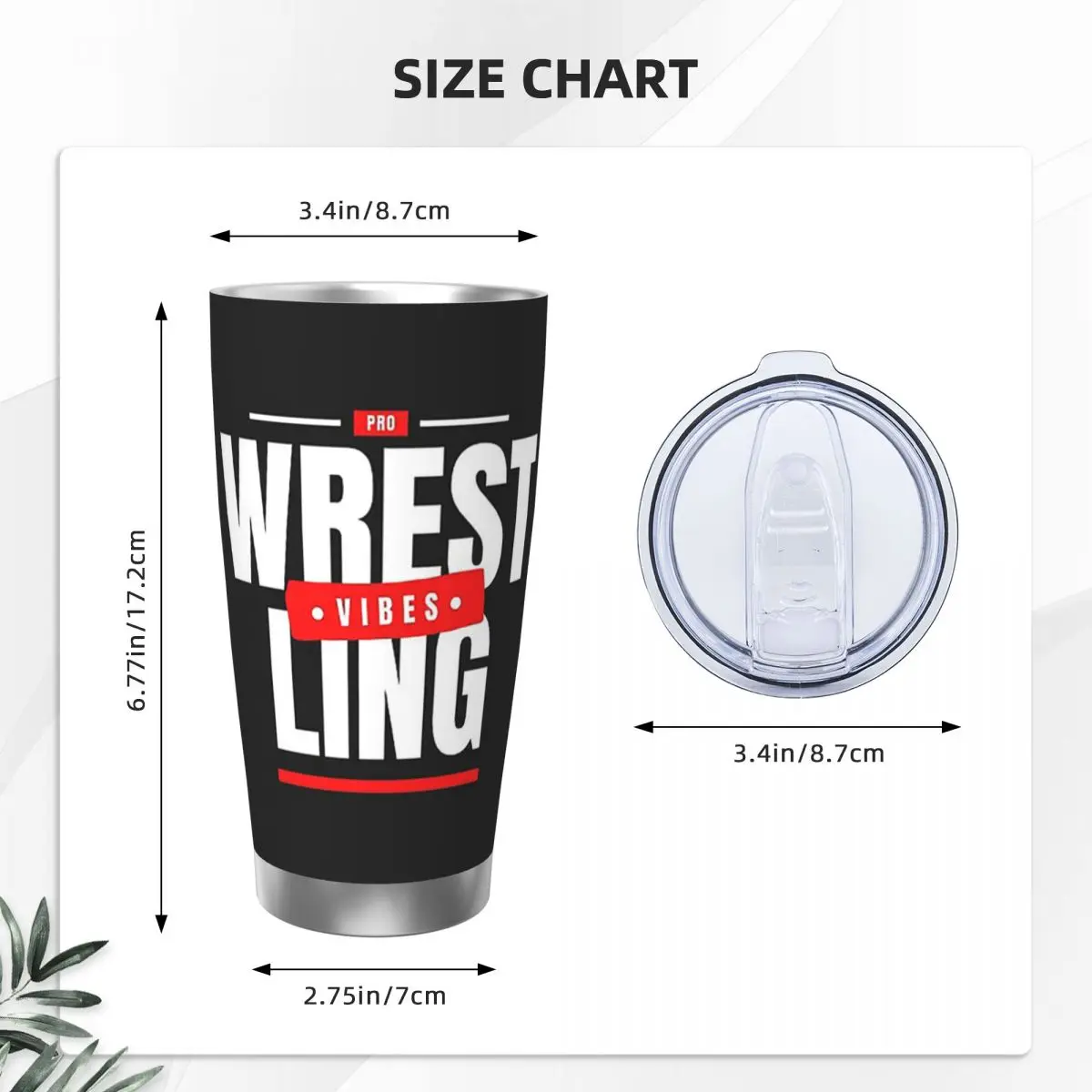 Pro Wrestling Vibes Stainless Steel Tumbler Vacuum Insulated Mugs Thermal Cold Cup Straws With Lid 20oz
