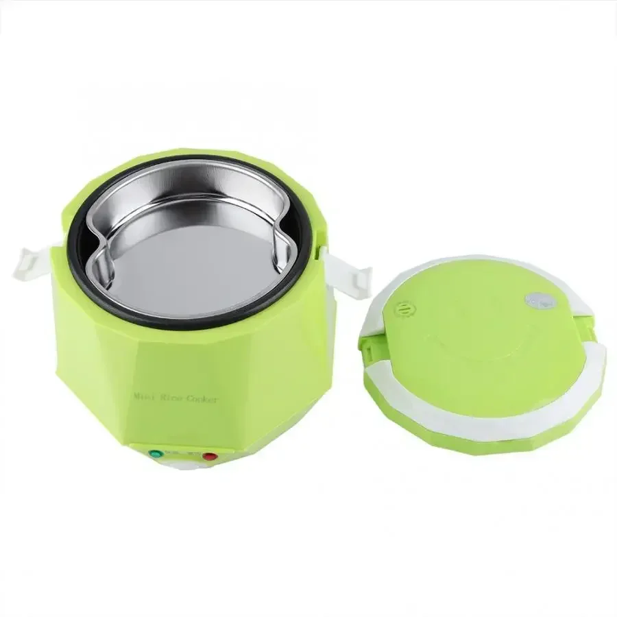 Mini Rice Cooker 1.3L Electric Heating Lunch Box Portable Thermostat Food Steamer Multi Electric Cooker For Car Truck 12/24V