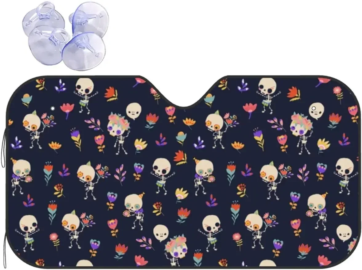 

Эскилеты забавные, зонтик Floral para parabrisas de coche, Protector de visera para ventana delantera, cubierta de parasol,