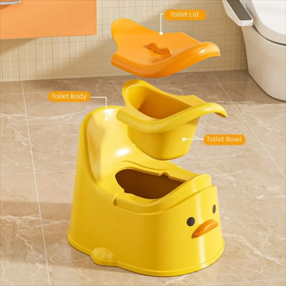 Duck Baby Potty Training Seat Ergonomic Design Non Slip Kids Urinals Chair Moveable Cartoon Toilet Supplies for 0-6 Years Old view 6