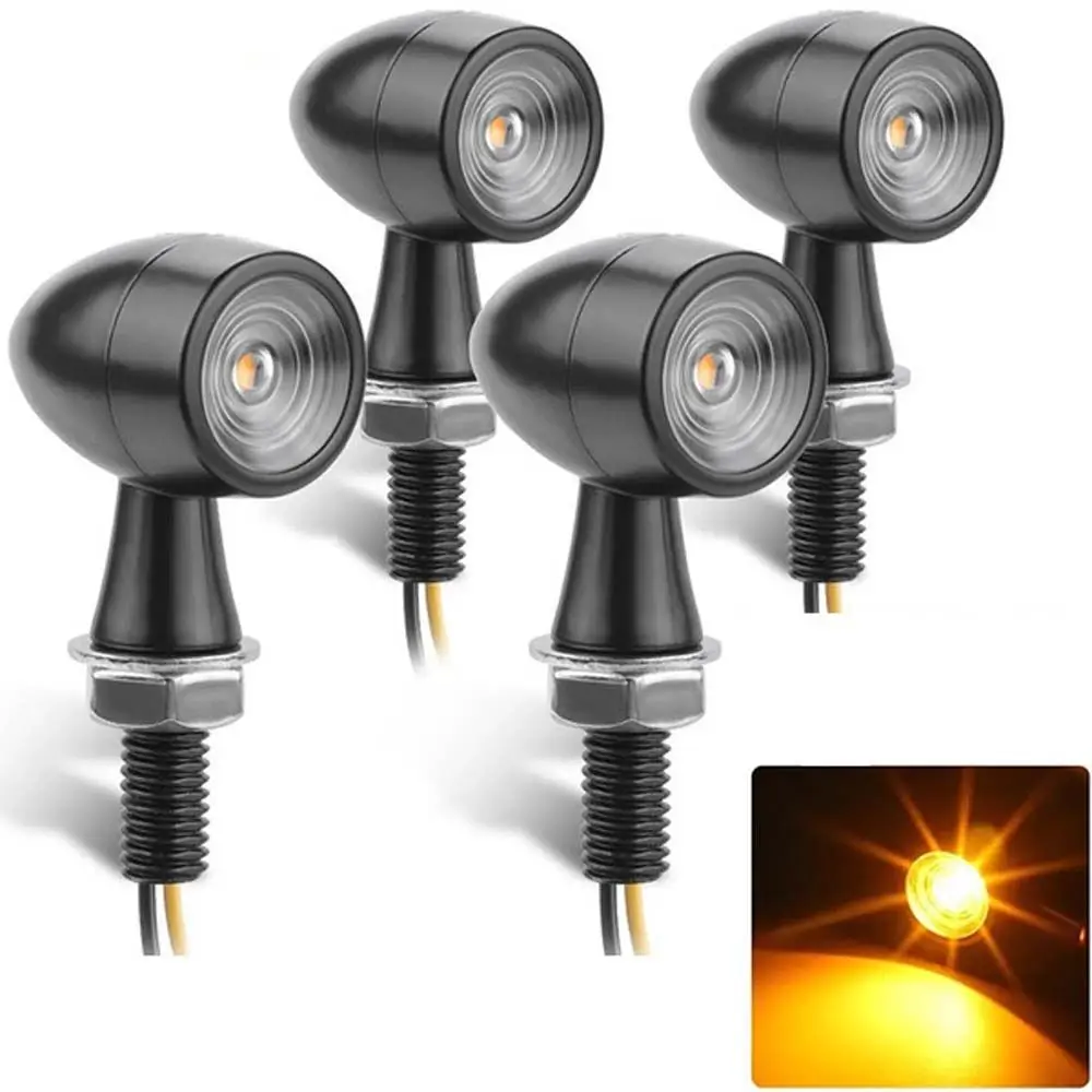 Lighting Amber Aluminium Motorcycle Running Indicator Lamp Motorcycle Blinker Moto flashing Light Mini LED Turn Signal