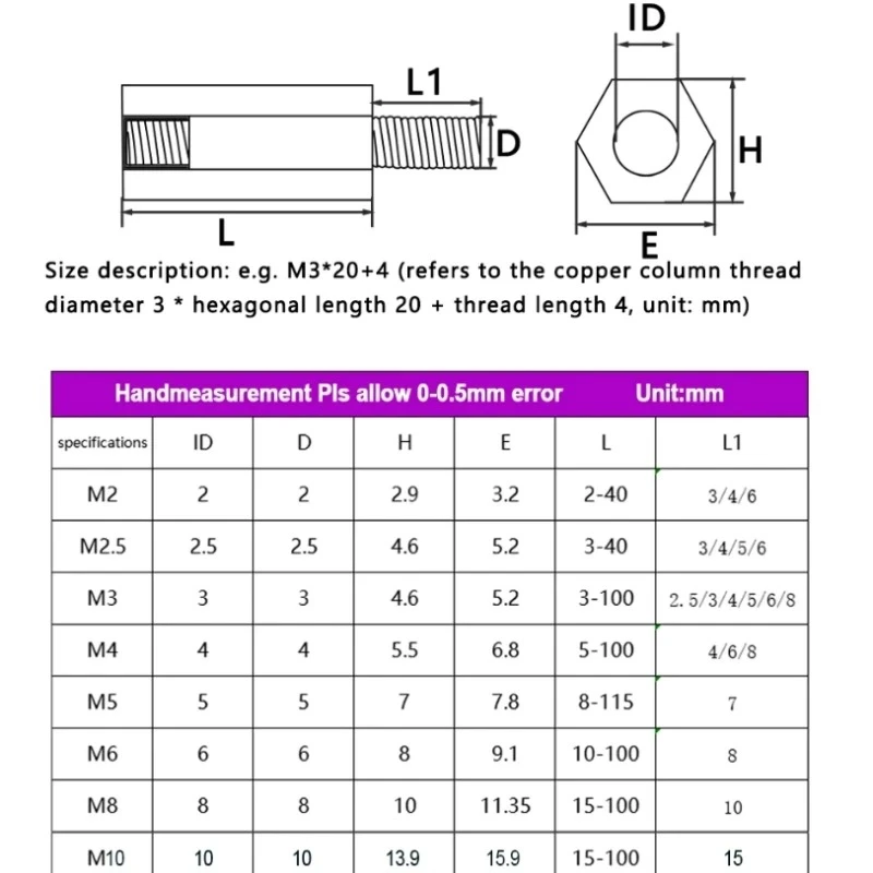 M2 M3 M4 M5 M6 M8 M10 304 Stainless Steel Single-End Hex Standoff Spacer, Male/Female Thread Hex Stud, PCB Isolation Column