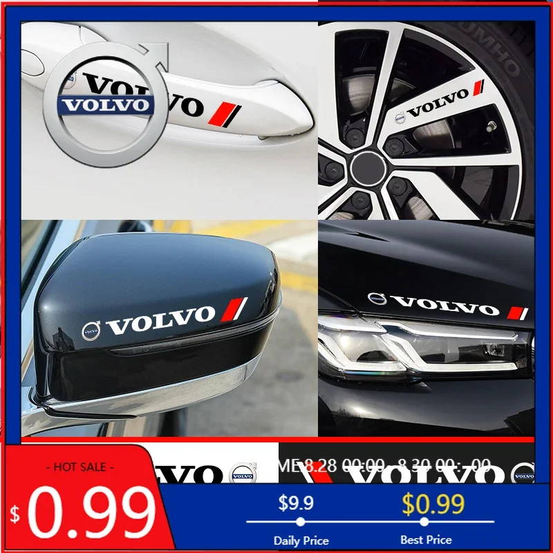 

Universal Bracket 4pcs Vinyl Car Door Handle Mirror Wiper Stickers Decal Styling For Volvo V60 XC60 XC90 S60 XC40 V40 S80 T6 V90
