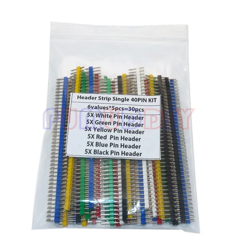 30PCS 40 Pin Breakable Pin Header 2.54mm Single Row Male Header Connector Kit PCB Pin Strip For Arduino