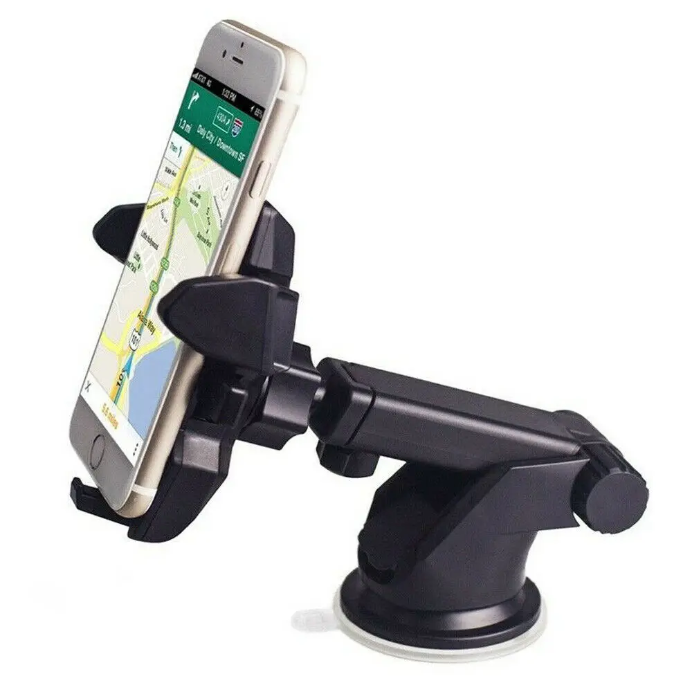 Universal Car Phone Holder Windshield Mount, 360° Rotating Adjustable Smartphone Stand With Strong Suction Cup, Dashboard GPS Phone Mount Compatible With 2.3-3.9In Mobile Phones, Iphone, Samsung & Smartphones