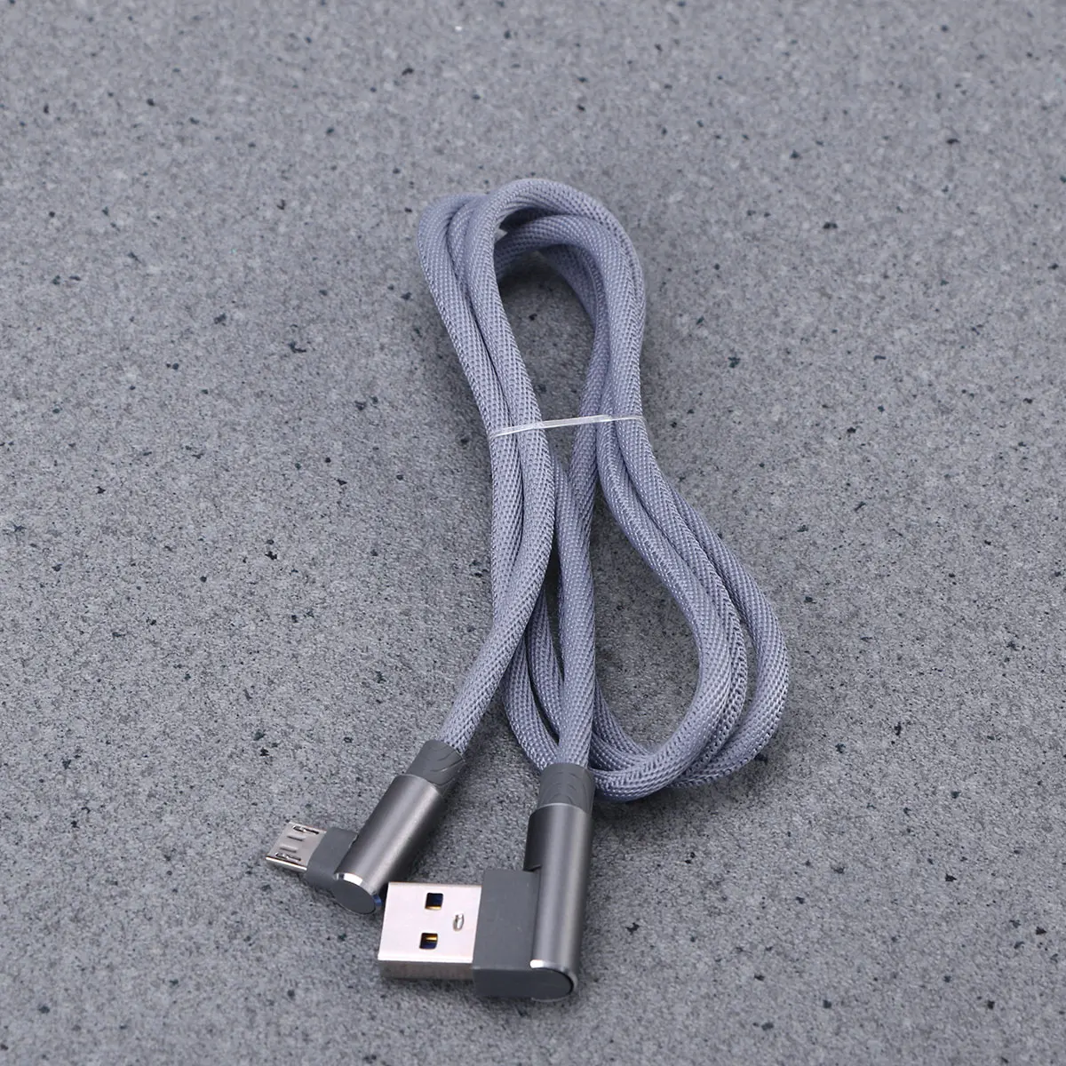 

USB Cable 90 Degree Elbow Data Charging for Phone Miniature Grey Mobile Chargers
