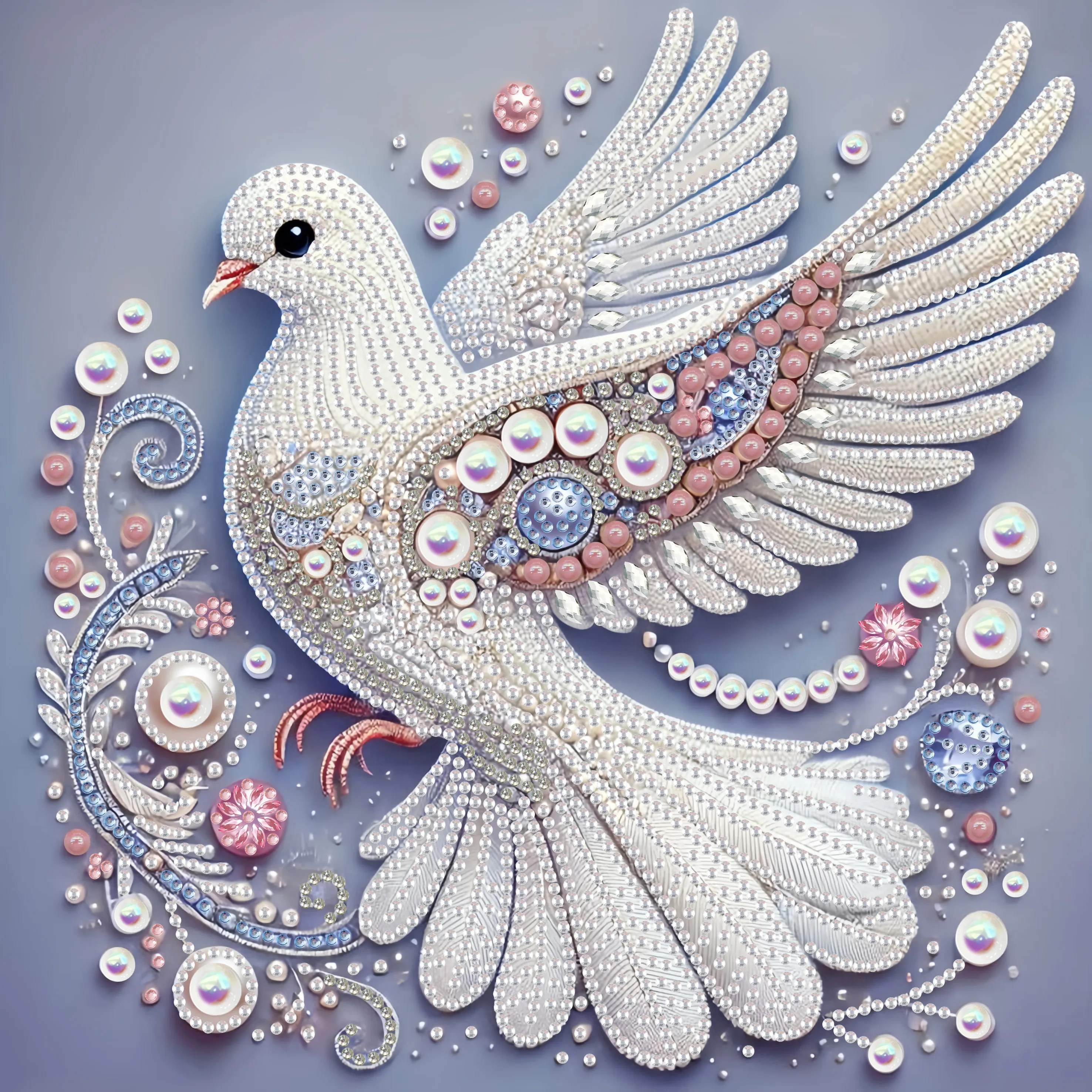 1 set of pigeon themed diamond painting set, DIY 5D color irregular crystal diamond partially inlaid painting design