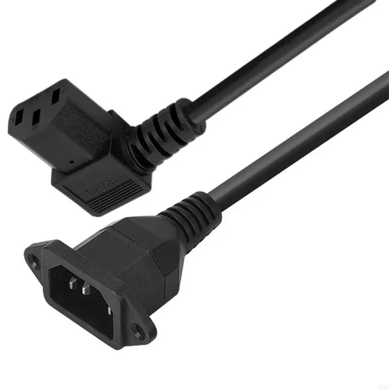 462E C14 to C13 Panel Mount Power Cable 90 Degree IEC320 C13 Female to C14 Male Cable