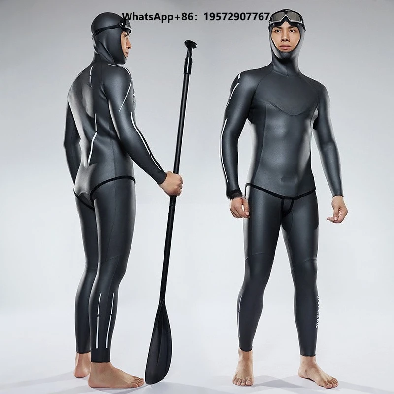 2-3.5mm Long Sleeve Super Stretchy Two Piece Smooth Women Man Freediving Wetsuit