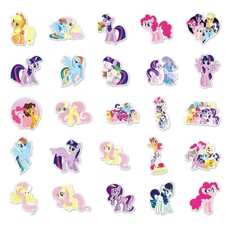 My Little Pony Cute Kawaii Sticker Animation appljack Fluttershy Pinkie Pie Creative custodia da viaggio impermeabile decorazione per Laptop