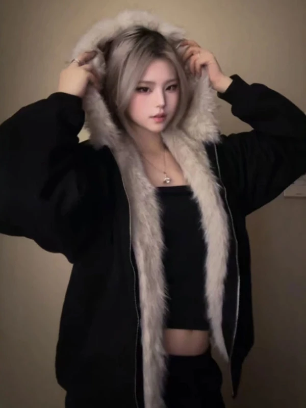 

Hebe Sle Unique Loose Cotton Jaet Hat with Cotton Filling Spring 2026 Women's Faionable mat Coat Long Sve